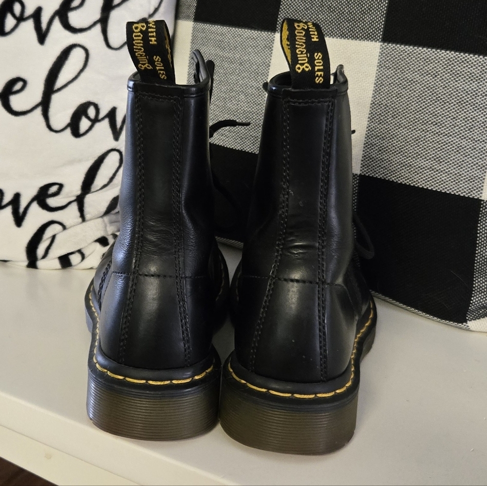 Dr. Martens Black Boots with Yellow Accents - Picture 4 of 6